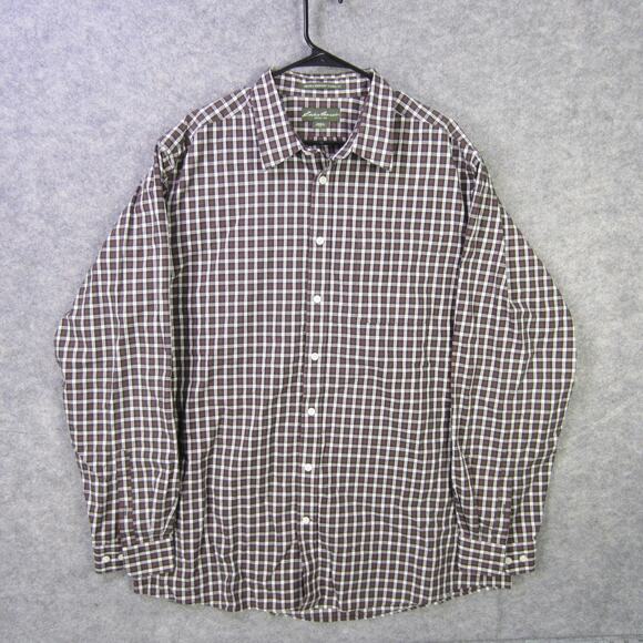 Eddie Bauer Shirt Mens Tall XL Plaid Wrinkle Resistant Classic Fit Button Down - Picture 1 of 6